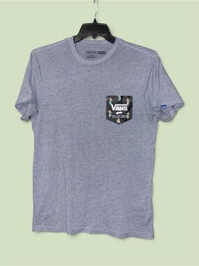 Vans Light Gray Short Sleeve Pocket Tee with Patterned Pocket